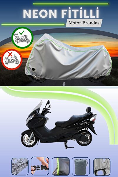 Cemku Shine Gray Tail Bag and Lock Compatible Neon Corded Mondial 250 Buffalo Compatible Motorcycle Tarpaulin