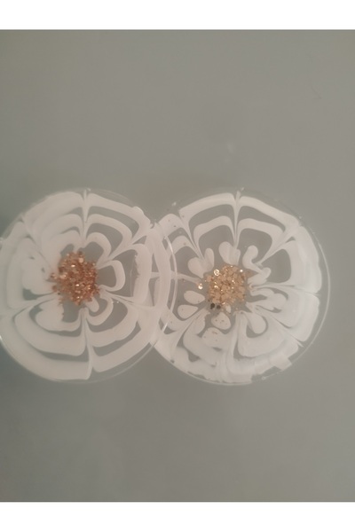 karelim home 2-Piece Flower-Detail Coaster Epoxy Stylish Design Special Serie...