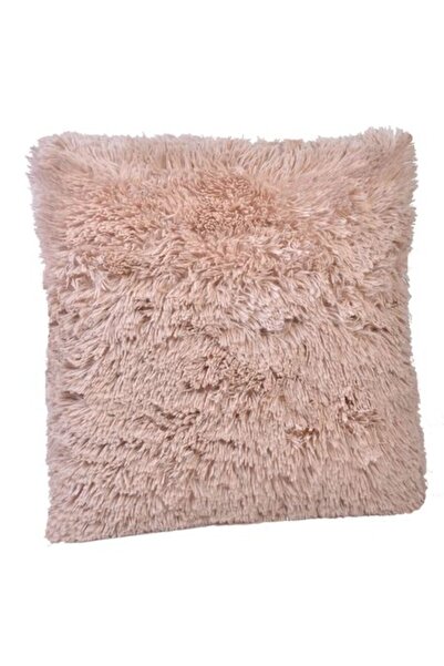 DavidaHome Perna decorativa, pufoasa, moale, blana artificiala, bej, 52 x 52 cm