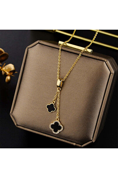 Pursehuit Χρυσό κολιέ, κατασκευασμένο από ανοξείδωτο ατσάλι, με 2 κομμάτια τρ...