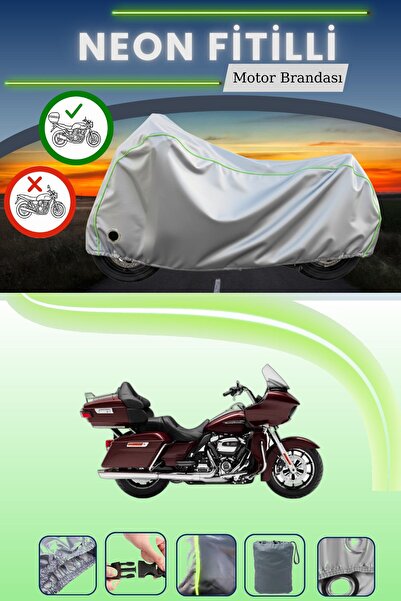 Cemku Shine حقيبة خلفية رمادية اللون ومتوافقة مع قماش نيون فيتيل هارلي ديفيدس...