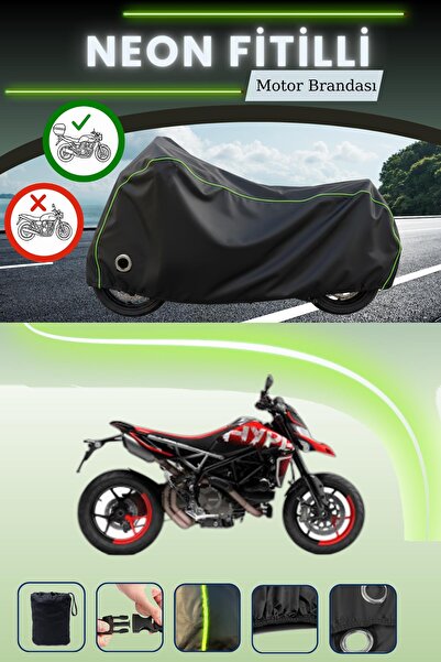 Cemku Shine حقيبة خلفية سوداء وقفل متوافقان مع قماش المحرك المتوافق مع نيون فيتيلي دوكاتي هايبرموتارد 796