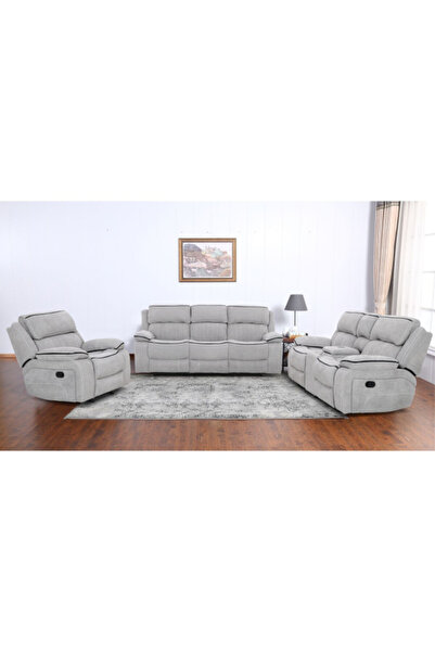 micasa 3-Piece 6-Seater Elegant and Modern Design Manual Recliner Sofa Set