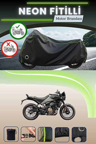 Cemku Shine حقيبة خلفية سوداء وقفل متوافقان مع قماش المحرك المتوافق مع نيون فيتيل هوسكفارنا سوارتبيلين 125