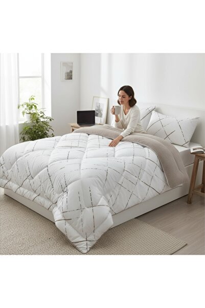 Esre ev tekstili BATTAL BOY WELSOFT UYKU SETİ ÇARŞAF %100 PAMUK KUMAŞ YANSIMA BEJ