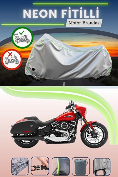 Cemku Shine حقيبة خلفية رمادية نيون قماش مجدّل ومتوافقة مع قماش محرك هارلي دي...