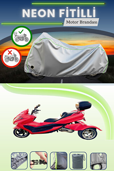 Cemku Shine حقيبة خلفية رمادية اللون وقفل متوافق مع حقيبة المحرك المتوافقة مع...