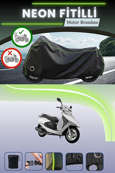 Cemku Shine Black Neon Corded Fabric Rear Bag and Lock Compatible Honda Spacy...