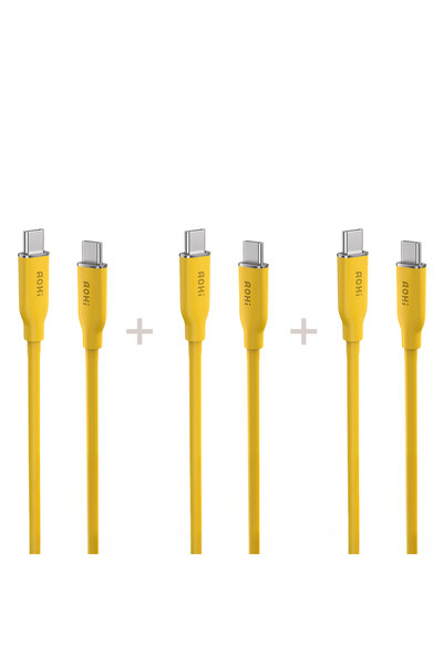 Aohi Silky Type-C to Type-C 1m PD 3.1 480Mbps 140W Süper Hızlı Şarj/Data Kablosu Seti 3'lü
