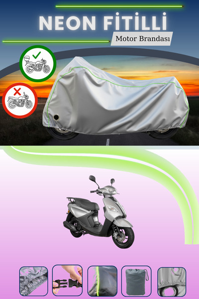 Cemku Shine حقيبة خلفية رمادية اللون ومتوافقة مع قماش نيون فايتي أبيك المتوافق مع بلايستيشن 5 للدراجات النارية