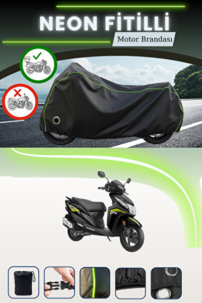 Cemku Shine حقيبة خلفية سوداء نيون قماش مجدّل ومظلة متوافقة مع هوندا ديو