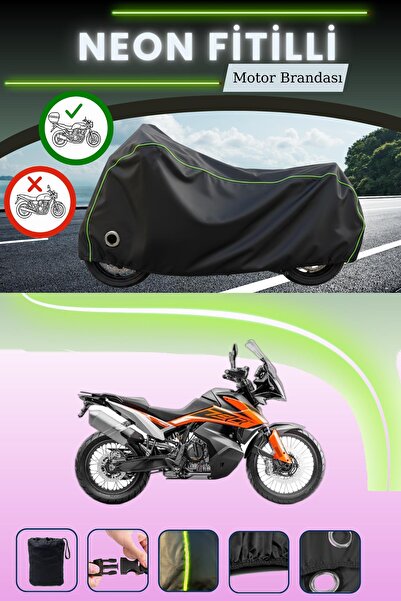 Cemku Shine حقيبة خلفية وقفل باللون الأسود النيون قماش مجدّل متوافقة مع KTM 7...