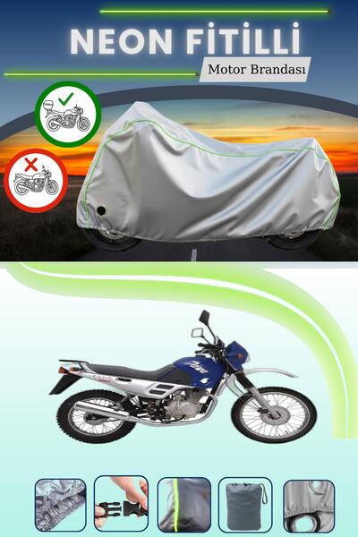 Cemku Shine حقيبة خلفية رمادية اللون ومتوافقة مع قماش نيون فايتل جاوا 125 سبورت المتوافق مع الدراجات النارية