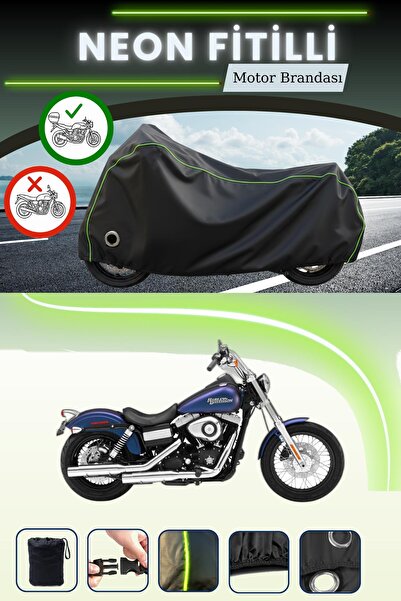 Cemku Shine حقيبة خلفية سوداء وقفل متوافقان مع حقيبة نيون هارلي ديفيدسون داين...