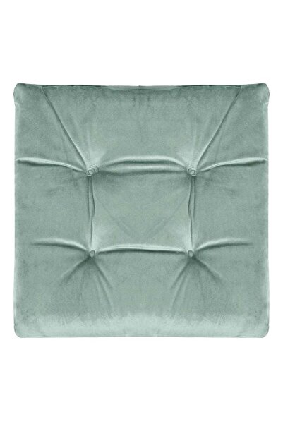 DavidaHome Perna verde mente, pentru scaun, imitatie catifea, patrata, 38x38x4