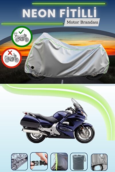 Cemku Shine حقيبة خلفية رمادية نيون قماش مجدّل ومتوافقة مع قفل هوندا ST 1300 ...