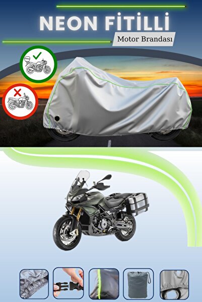 Cemku Shine حقيبة خلفية رمادية اللون ومتوافقة مع قماش نيون متوافق مع دراجة نارية أبريليا كابونورد 1200 رالي