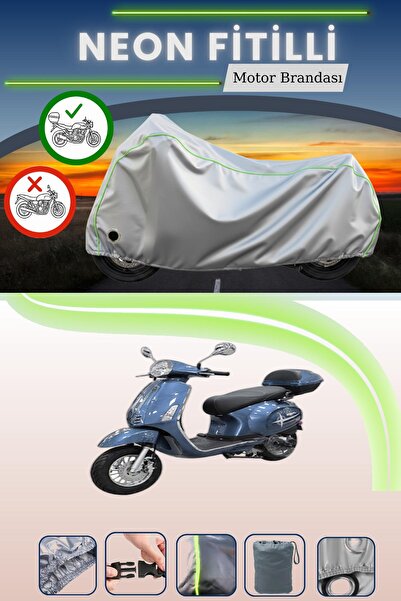 Cemku Shine حقيبة خلفية رمادية اللون ومتوافقة مع قماش نيون فيتيل كينج موتور ر...