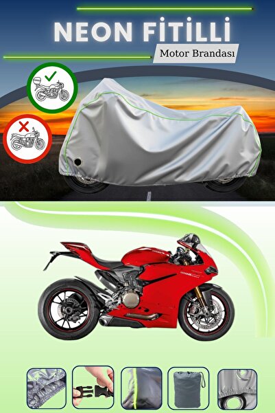 Cemku Shine حقيبة خلفية رمادية اللون ومتوافقة مع قماش الدراجات النارية المتوا...