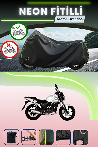 Cemku Shine حقيبة خلفية سوداء وقماش متوافق مع قفل نيون فيتيل RKS تيتانيك 150 متوافق مع قماش المحرك