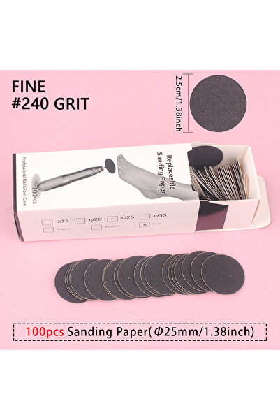 choice2 240 Girt Sanderpaper Professional Replaceable Sanding Paper 25mm Pedicure Disc Foot Dead Skin Cuticl