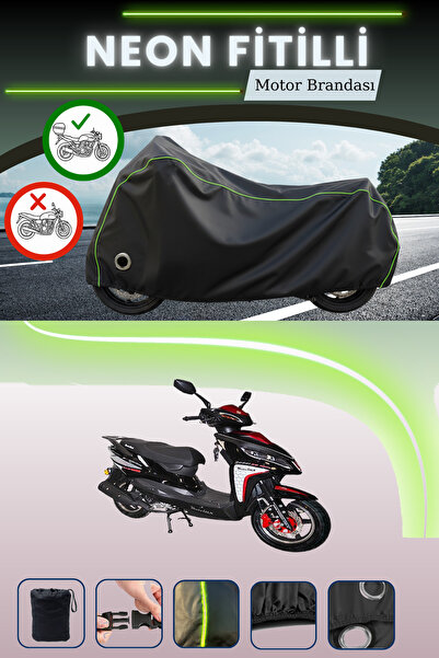 Cemku Shine حقيبة خلفية سوداء وقماش متوافق مع قفل نيون موتولوكس روسى 125 متوا...