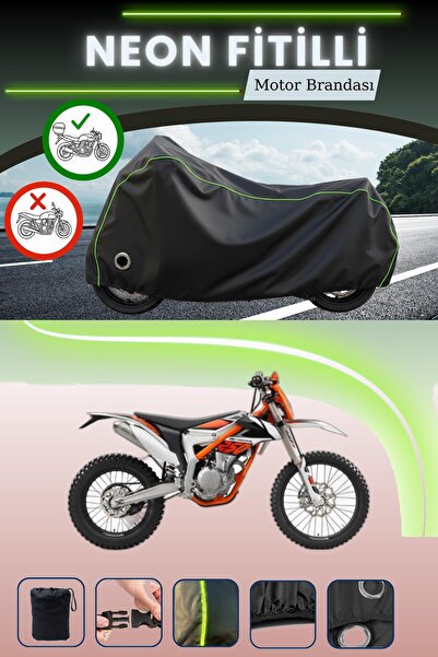 Cemku Shine حقيبة خلفية سوداء وقماش نيون متوافق مع قفل KTM 250 F Freeride متو...