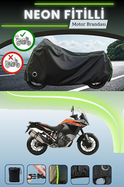 Cemku Shine حقيبة خلفية سوداء وقماش نيون متوافق مع قفل KTM 1050 Adventure متو...