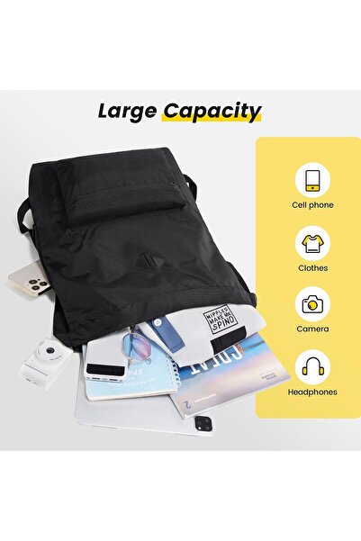 GENERIC_BOYS Vorspack Drawstring Backpack Water Resistant String Bag Cinch Bag Sports Gym Sack with Side Pocket f