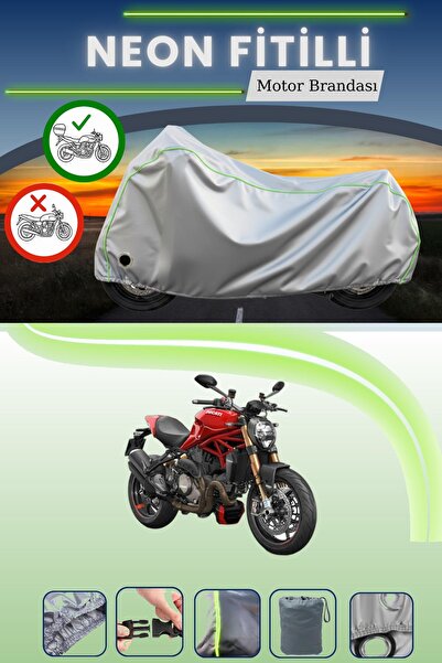 Cemku Shine حقيبة خلفية رمادية نيون قماش مجدّل ومظلة متوافقة مع الدراجة النار...