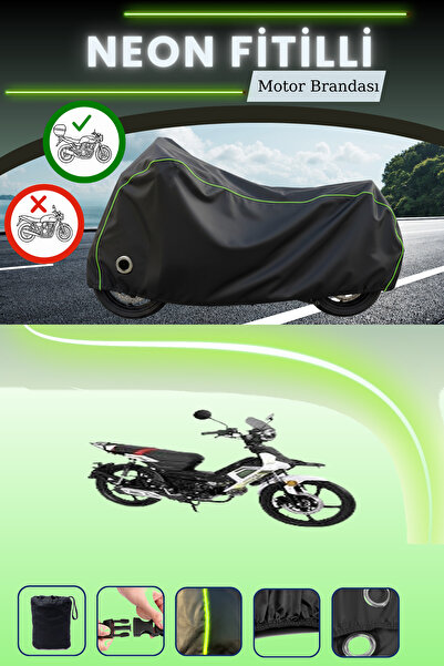 Cemku Shine حقيبة خلفية سوداء وقفل متوافقان مع قماش نيون فيتيلي ألتاي تانك 50 المتوافق مع المحرك