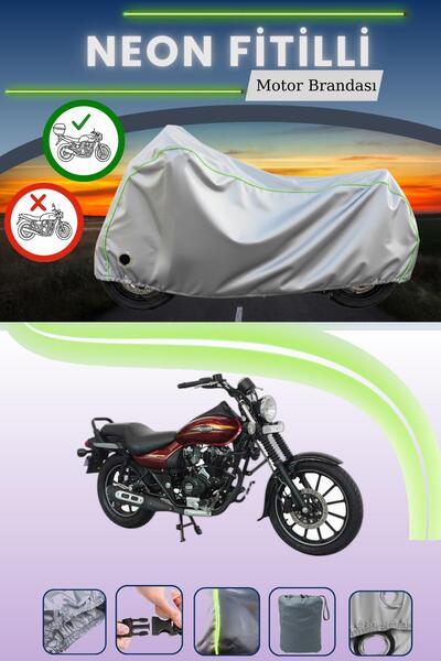 Cemku Shine حقيبة خلفية رمادية اللون ومتوافقة مع قماش نيون فايتي باجاج أفينجر...