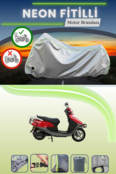 Cemku Shine حقيبة خلفية رمادية اللون ومتوافقة مع قفل نيون فايتيل أبوش سبيدي 125i متوافقة مع قماش الدراجات النارية