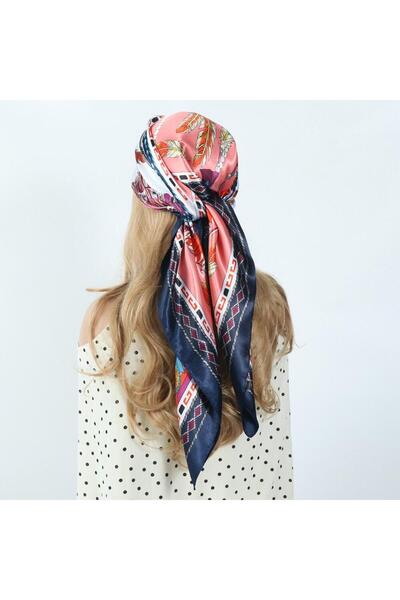 Pursehuit Navy blue scarf, with print, Arenze C1