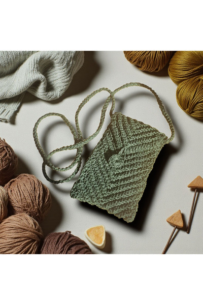 Pirene Liora Phone Bag – Hand Knitted, Flap Design