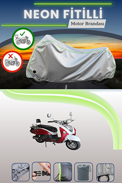 Cemku Shine حقيبة خلفية رمادية اللون ومتوافقة مع قماش نيون فيتيل كوبا نيرفانا 150 المتوافق مع الدراجات النارية