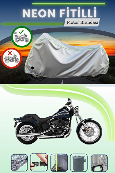 Cemku Shine حقيبة خلفية رمادية اللون ومتوافقة مع قفل نيون لدراجة هارلي ديفيدسون سوفتيل نايت ترين FXSTBI