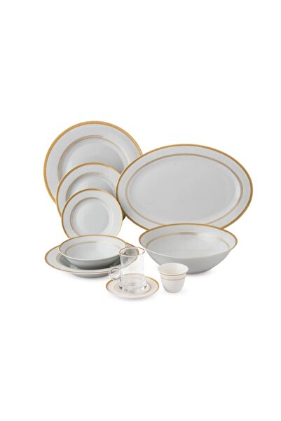 ORIAN 70-piece porcelain dinner set for 6 people