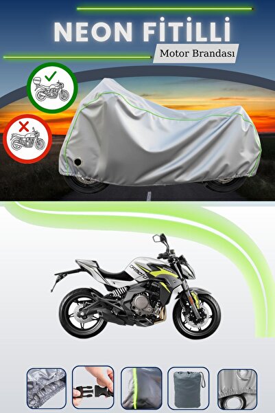 Cemku Shine حقيبة خلفية رمادية اللون ومتوافقة مع قماش نيون فليتشي CFmoto 650N...