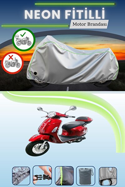 Cemku Shine حقيبة خلفية رمادية نيون قماش مجدّل ومتوافقة مع قفل كينج موتور KR-...