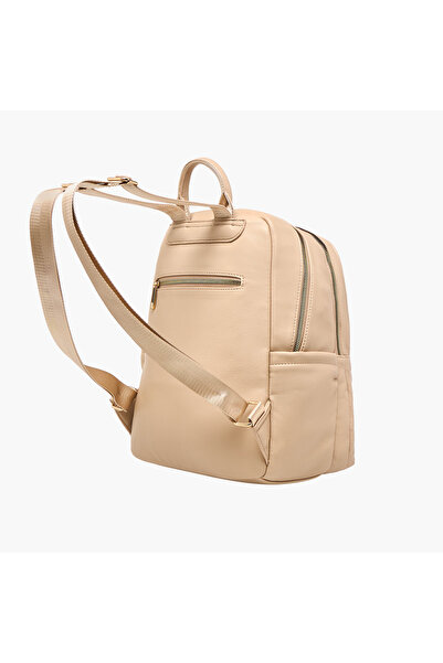 Bessie London Embossed Backpack with Adjustable Shoulder Straps and Zip Closure - 29x37x19 cms