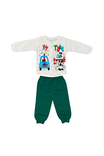 OEM "Take Me Out" 2-piece children's set - White top with giraffe and cow + green pants