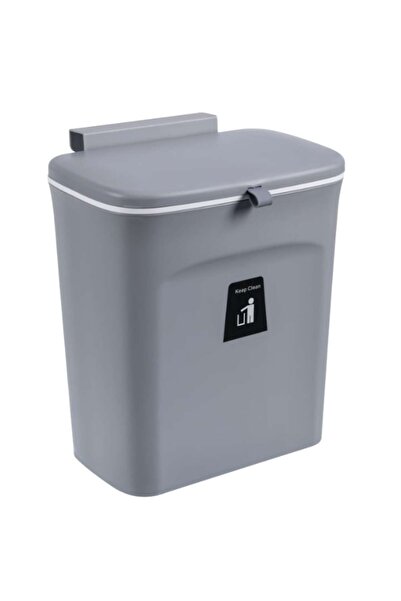 OEM Large Wall-Mountable Trash Bin with Lid, Gray