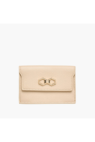 SASHA Textured Wallet with Button Closure