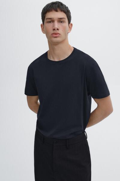 Massimo Dutti %100 merserize pamuklu t-shirt