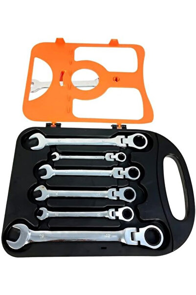 STBON Ratchet combination wrench set, articulated head, 8-19mm, 7 pieces