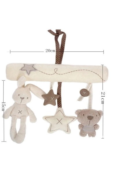 Choice white New Hanging Bed Rabbit Baby Hand Bell Safety Seat Plush Toy Multifunctional Plush Toy Stroller