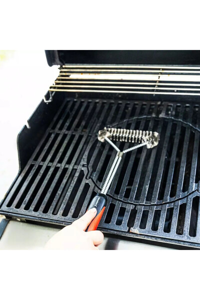 Klausberg KB 7898 Barbecue Cleaning Brush, 41.5 cm, Hanging hole, Stainless steel, Black/Red