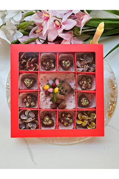 ksana choco Ayıcık ve Çiçek Temalı, Sevgililer Günü, Öğretmenler Günü, Doğum ...