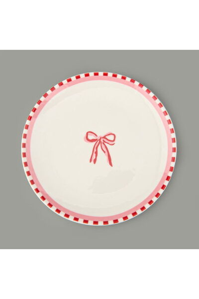 Evidea Kitchen Ribbon Porselen Tatlı Tabağı - Renkli - 19 cm